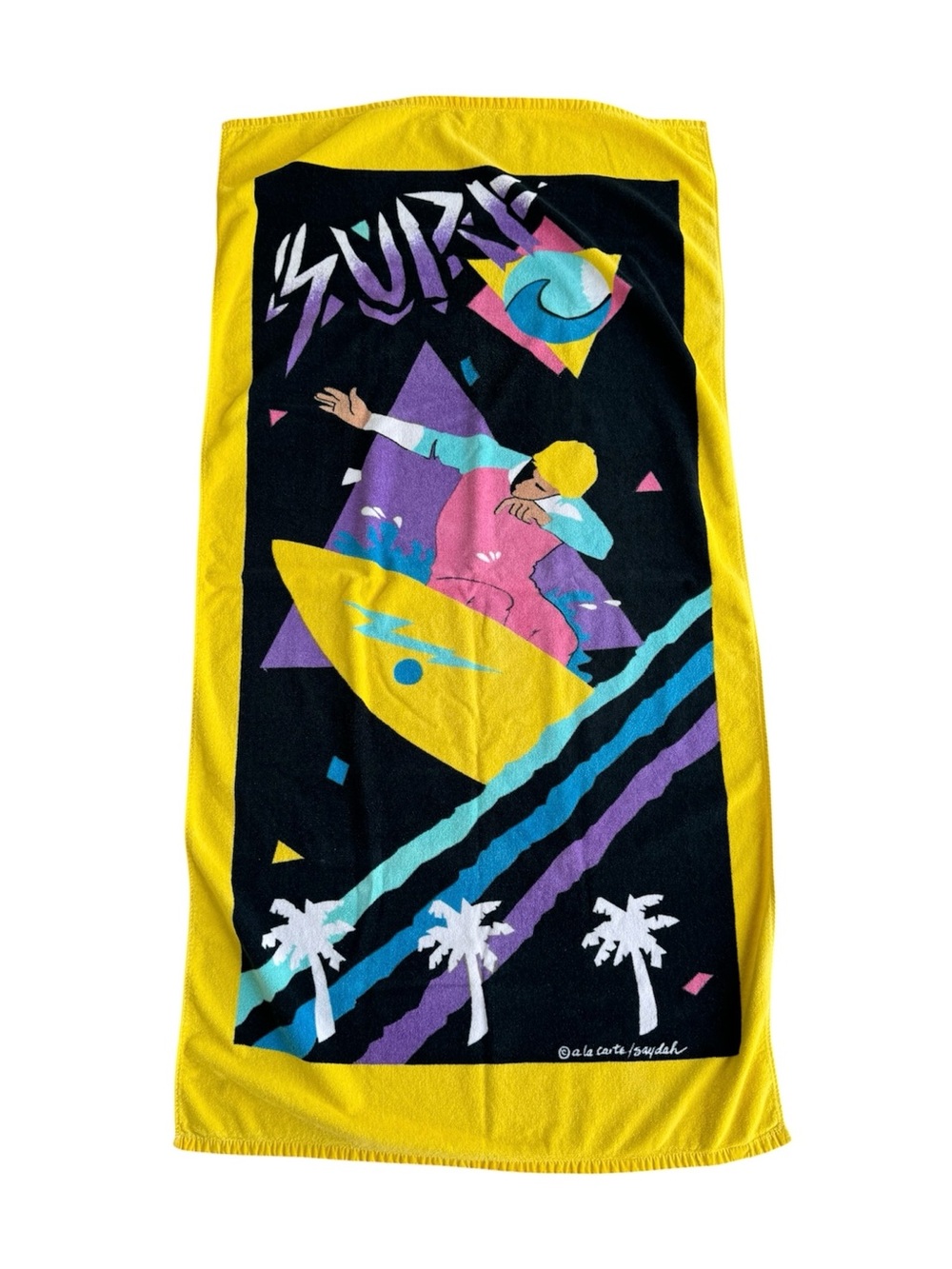 Vintage 90s Surf Graphic Beach Towel